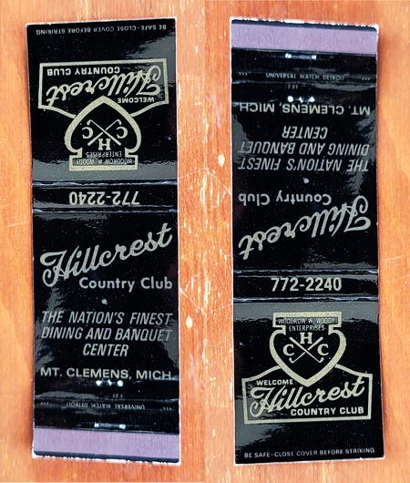 Hillcrest Country Club - Matchbook